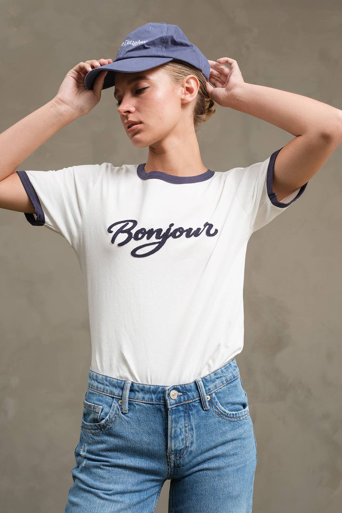 Bonjour Contrast Ringer Tee  By Raisonnel