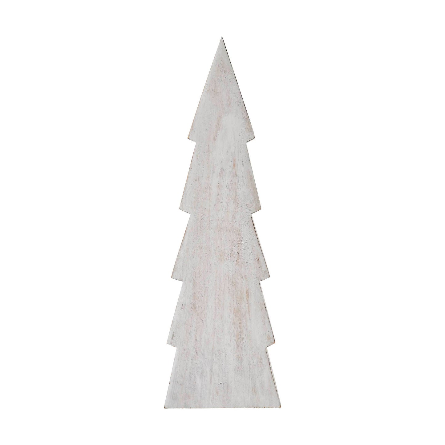 Christmas Tree Distressed White Wooden Figurine 11.5x3.5x1.5