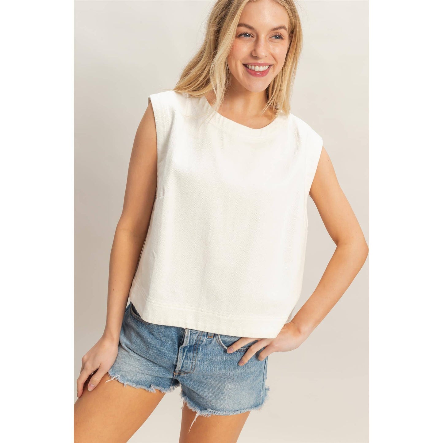 Sleeveless Denim Top