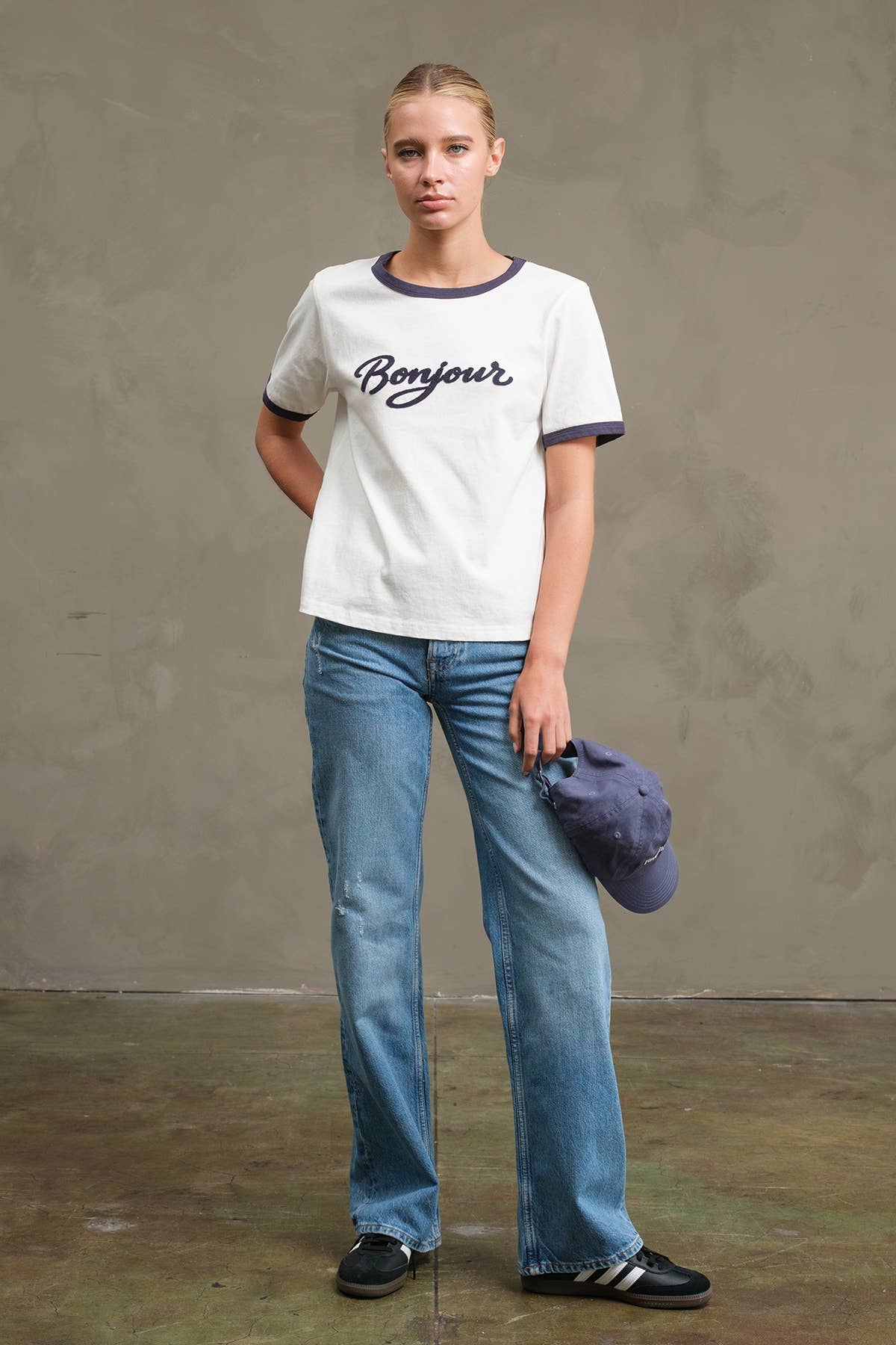 Bonjour Contrast Ringer Tee  By Raisonnel