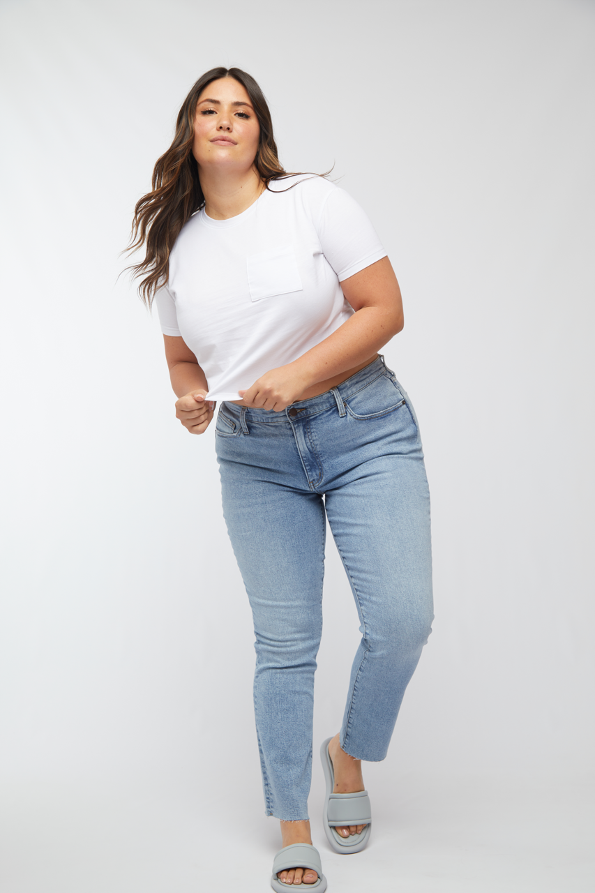 Oliver Logan Crosby Mid Rise Relaxed Taper Jean, Classic Light Vintage