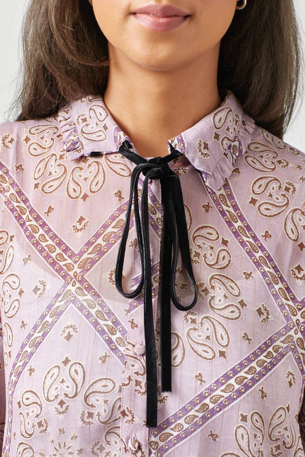 Mystree Tie Neck Blouse