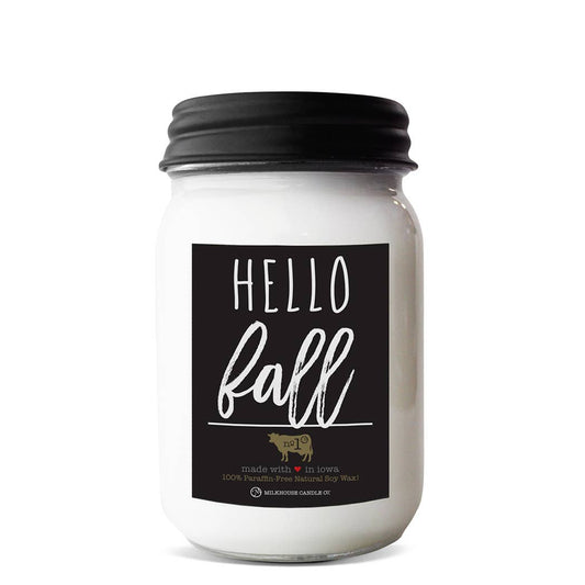 13 oz Mason Jar Fall Candle: Hello Fall