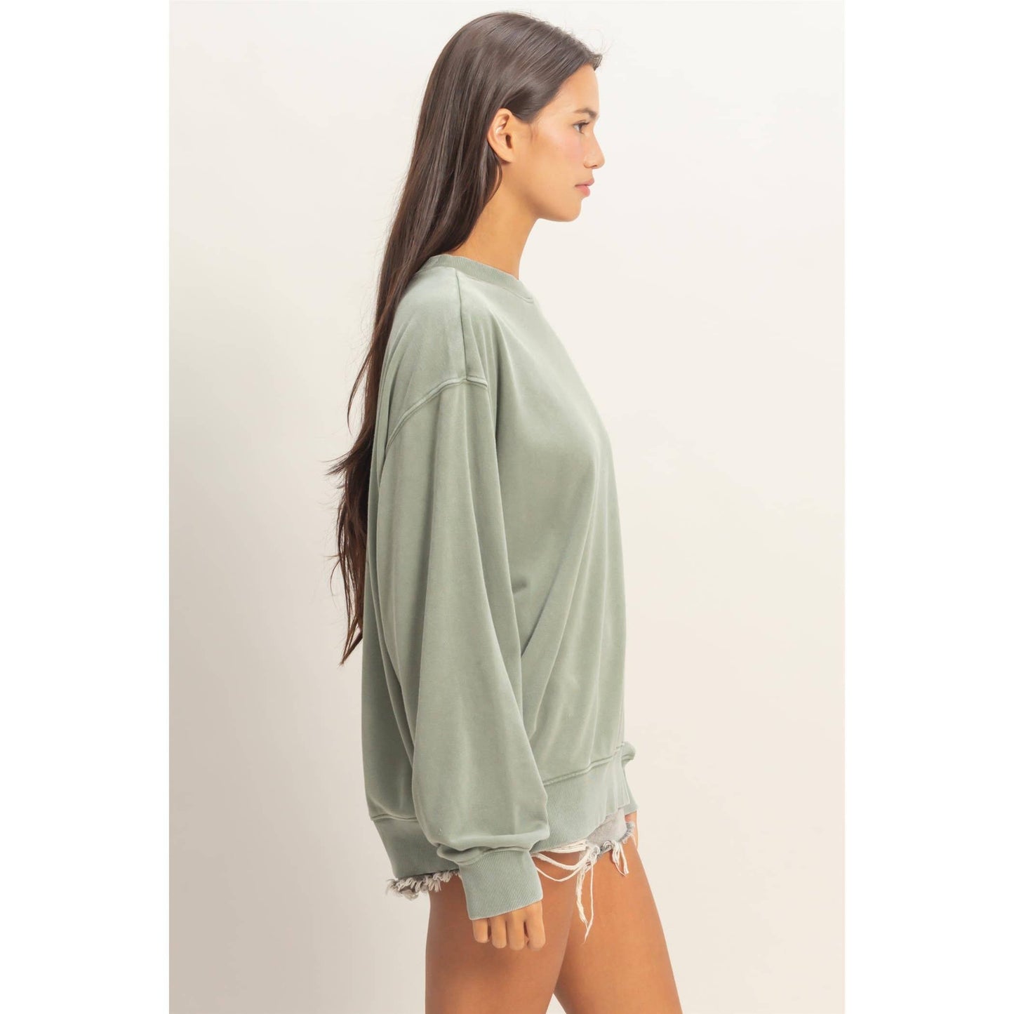 Mineral Washed Crew Neck Sweatshirt