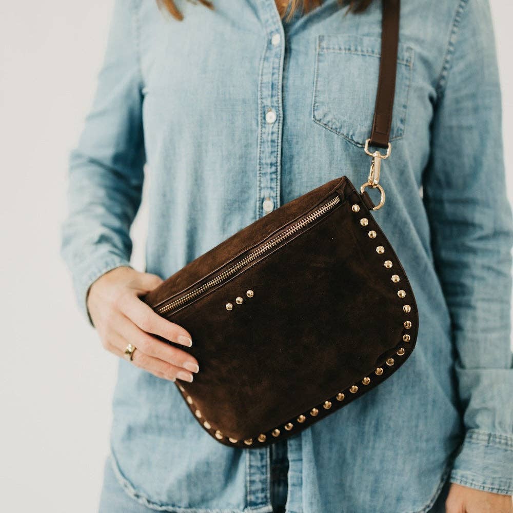 Pretty Simple Sabrina Studded Suede Bum Bag