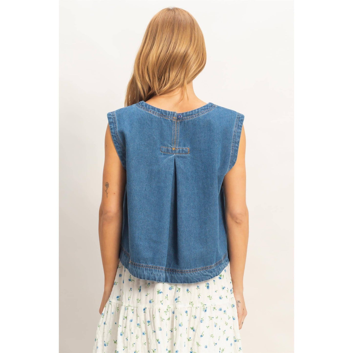 Sleeveless Denim Top