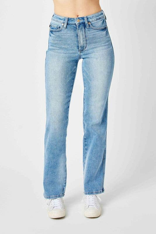 Judy Blue HW Tummy Control Contrast Wash Straight Jean 88794REG