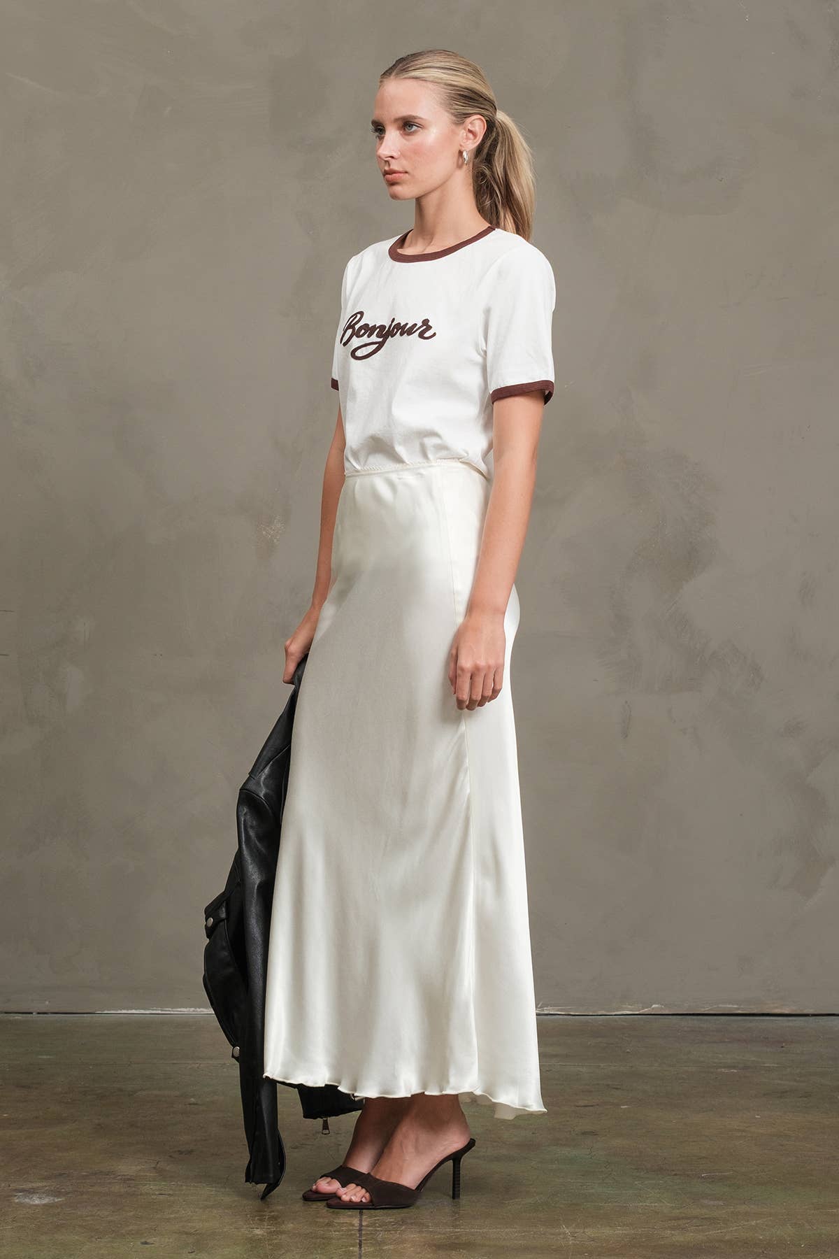 Bonjour Contrast Ringer Tee  By Raisonnel