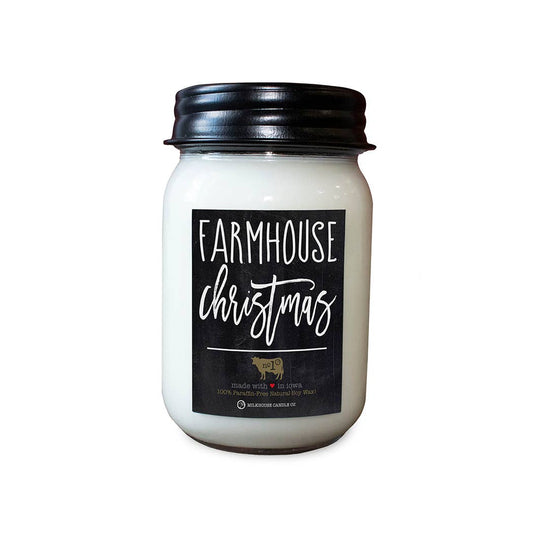 13 oz Mason Jar Christmas Candle: Farmhouse Christmas