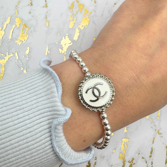 CC 4mm Sterling Silver Beaded Bracelet