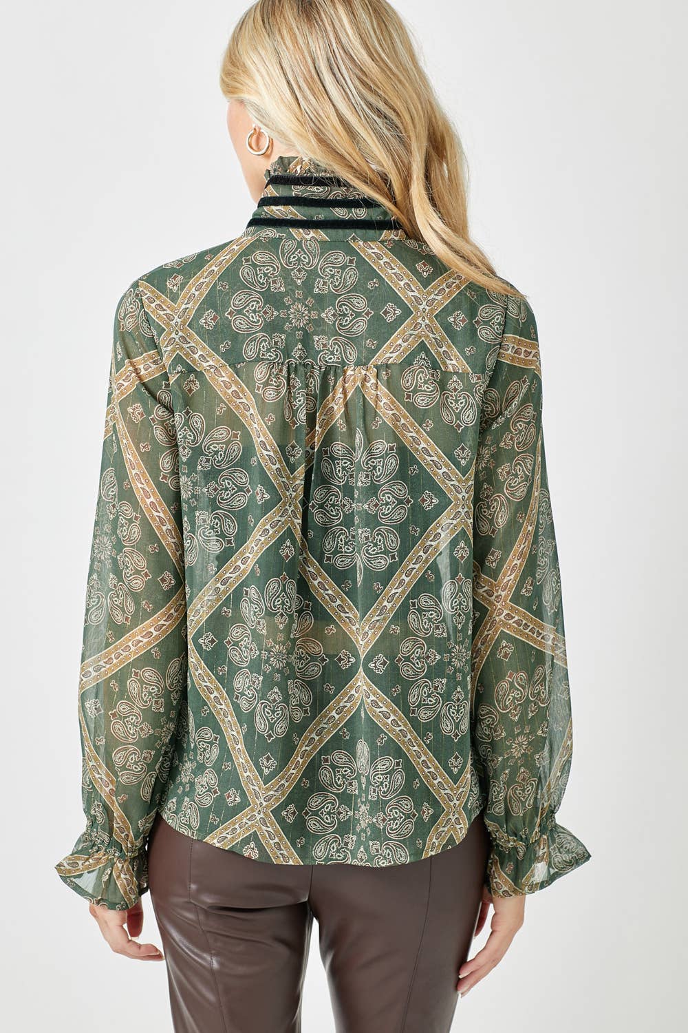 Mystree Tie Neck Blouse