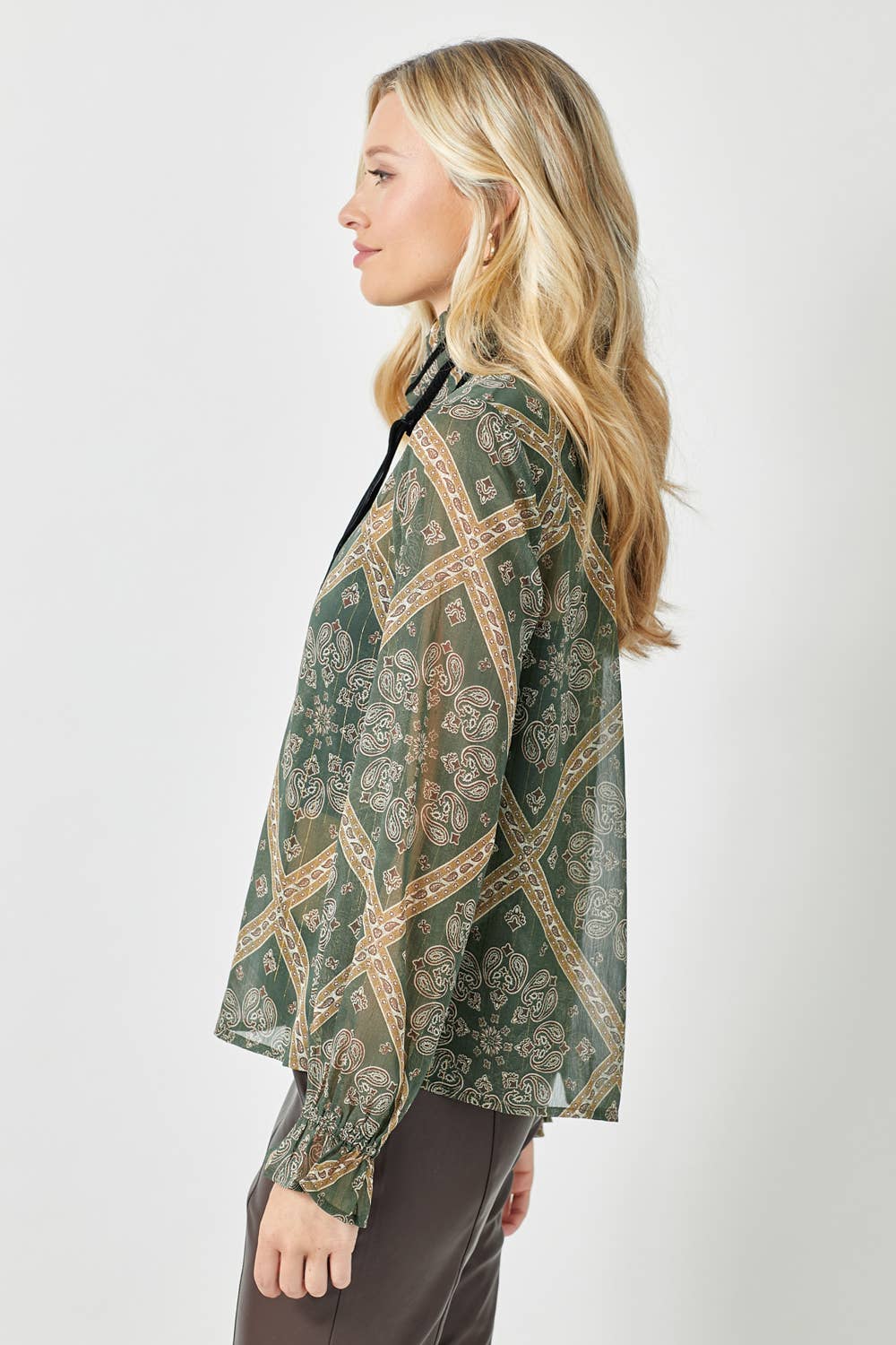 Mystree Tie Neck Blouse