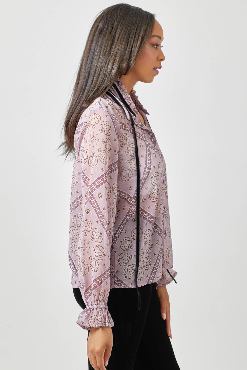 Mystree Tie Neck Blouse