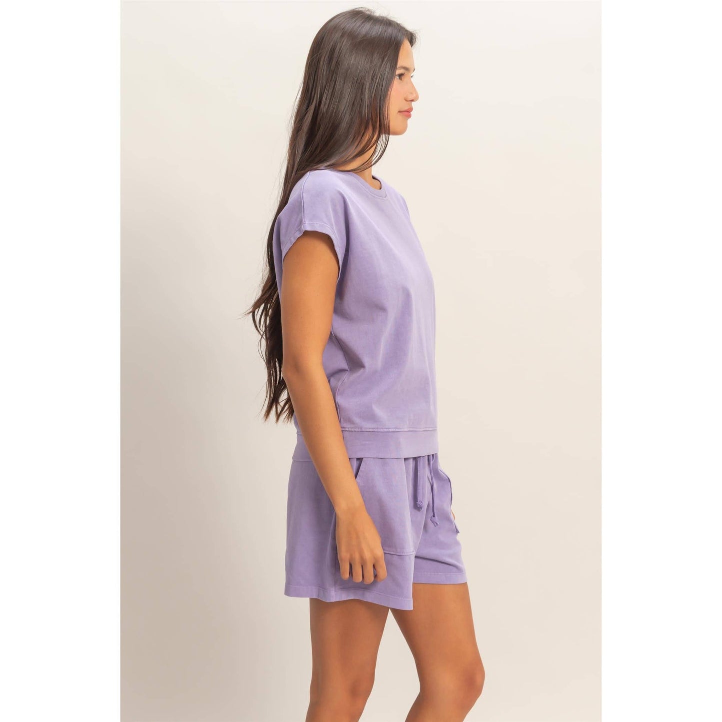 Sleeveless Crew Neck Top and Shorts Set