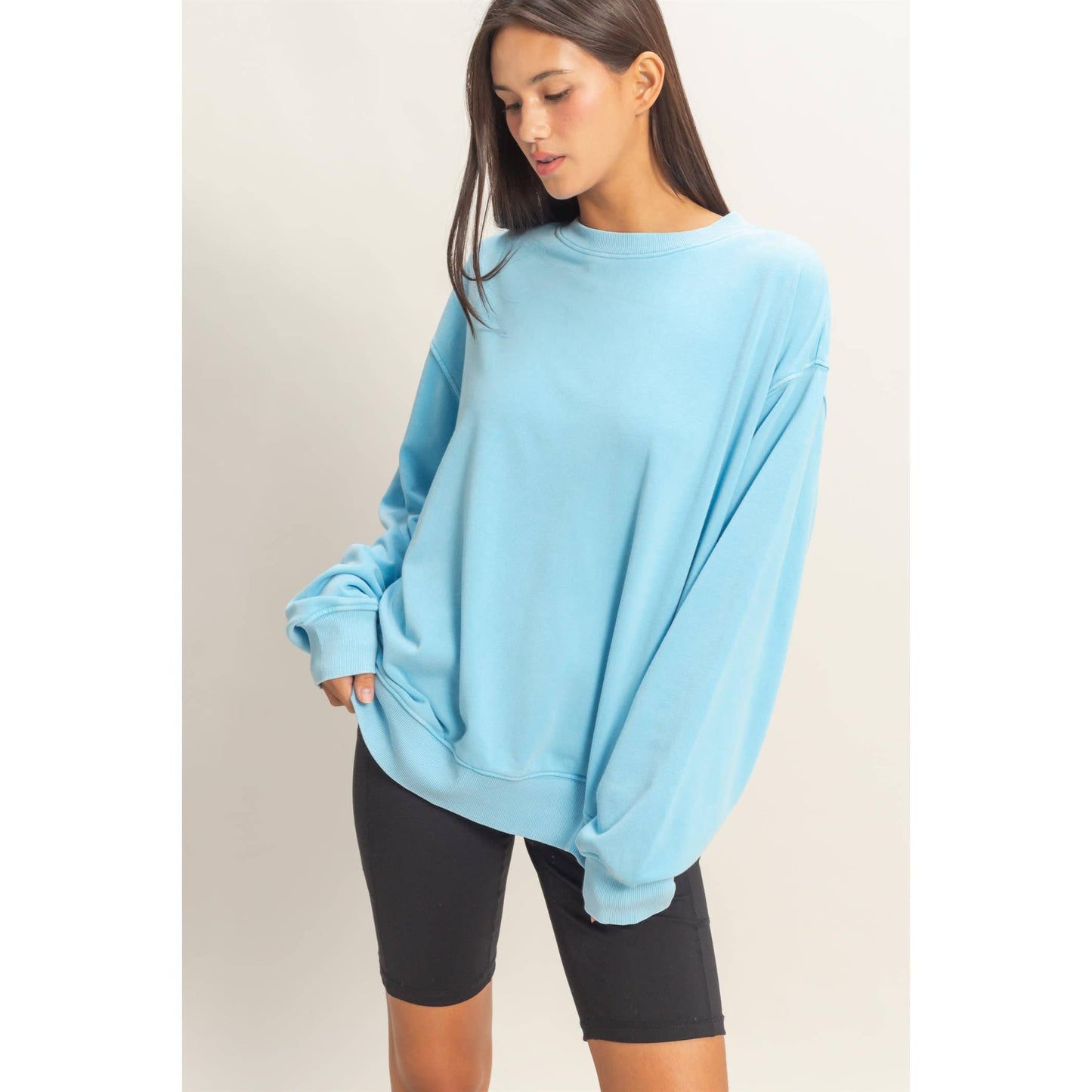 Mineral Washed Crew Neck Sweatshirt