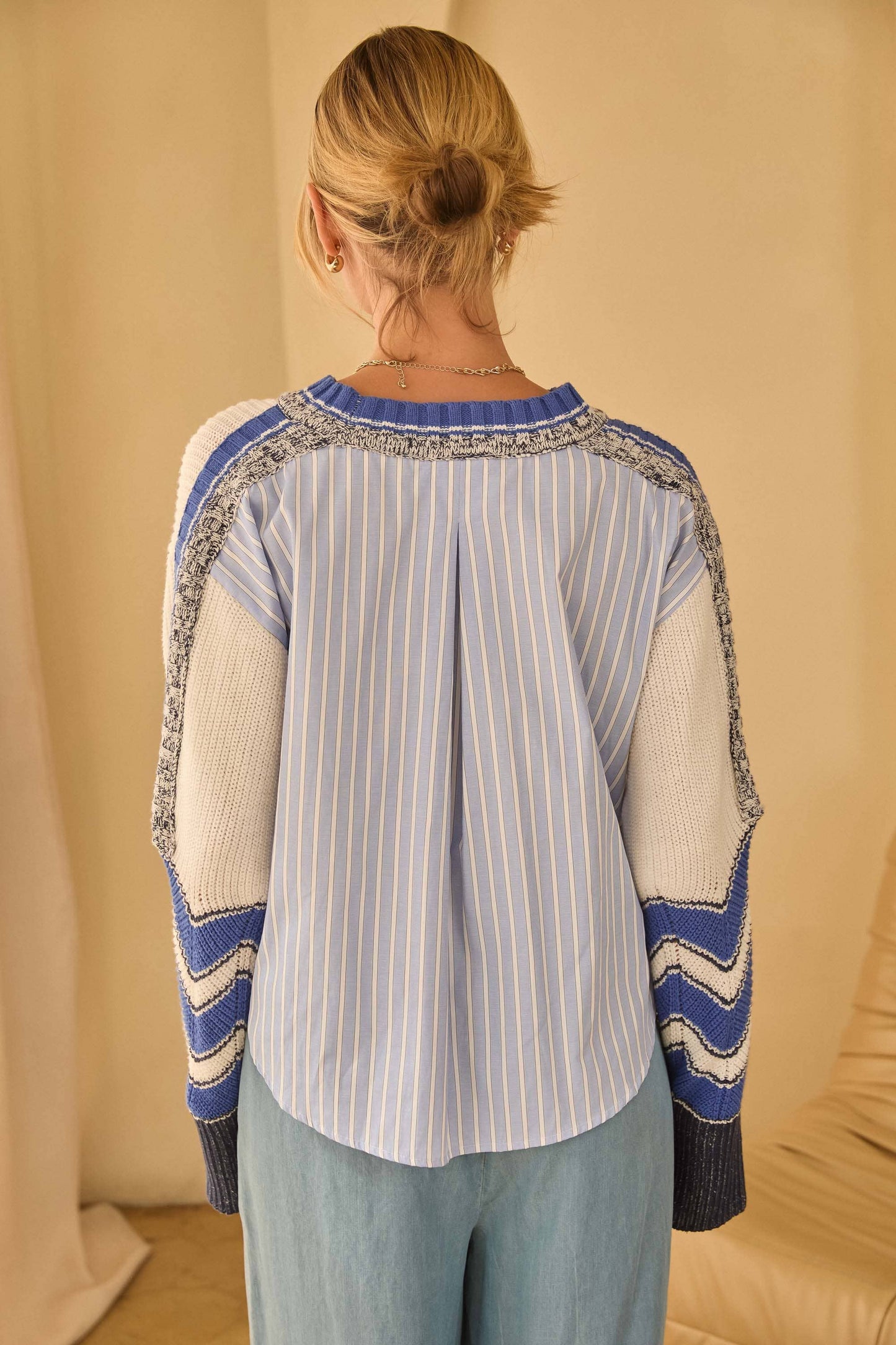 Relaxed Contrast Knit Sweater By Skies Are Blue