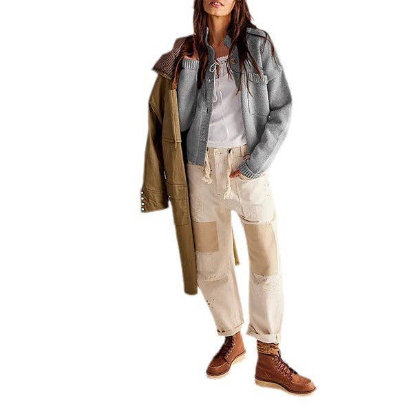 Stand Collar Button Cardigan DPC2626