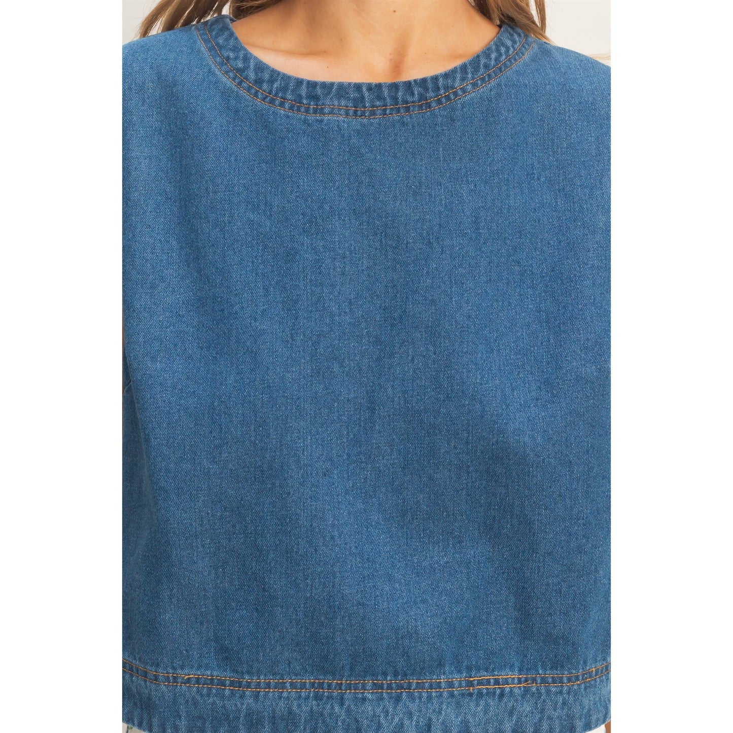Sleeveless Denim Top