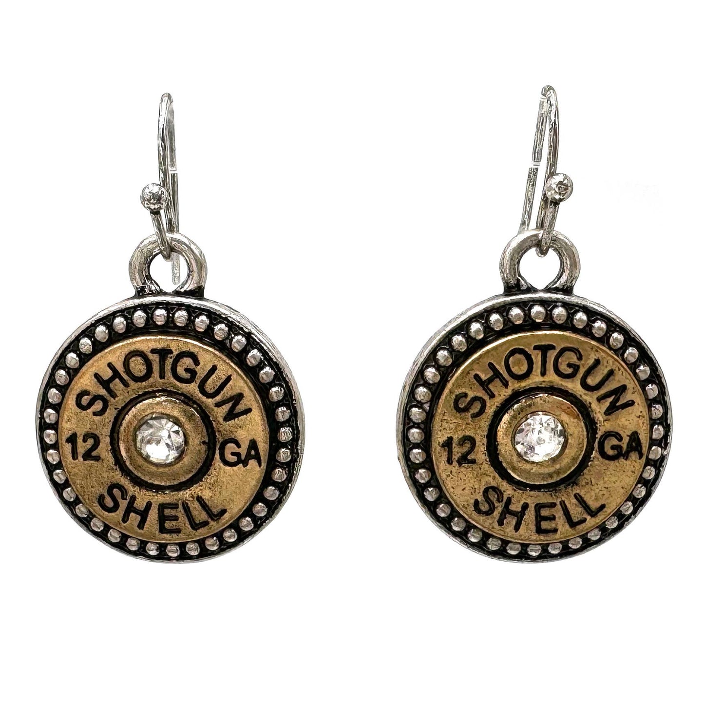 Rhinestone Shotgun Shell Dangle Hook Earrings