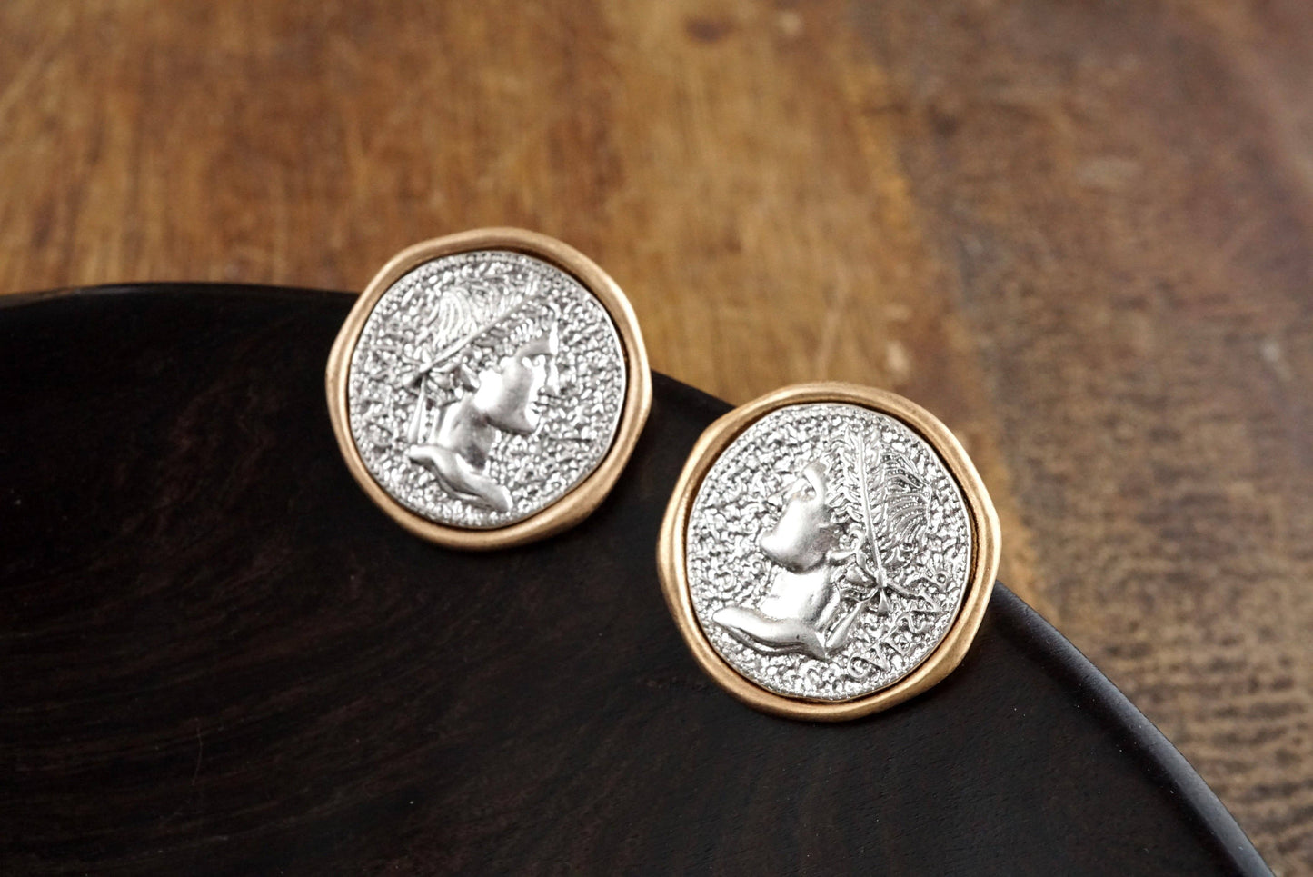 Empire Echo – Coin Stud Statement Earrings
