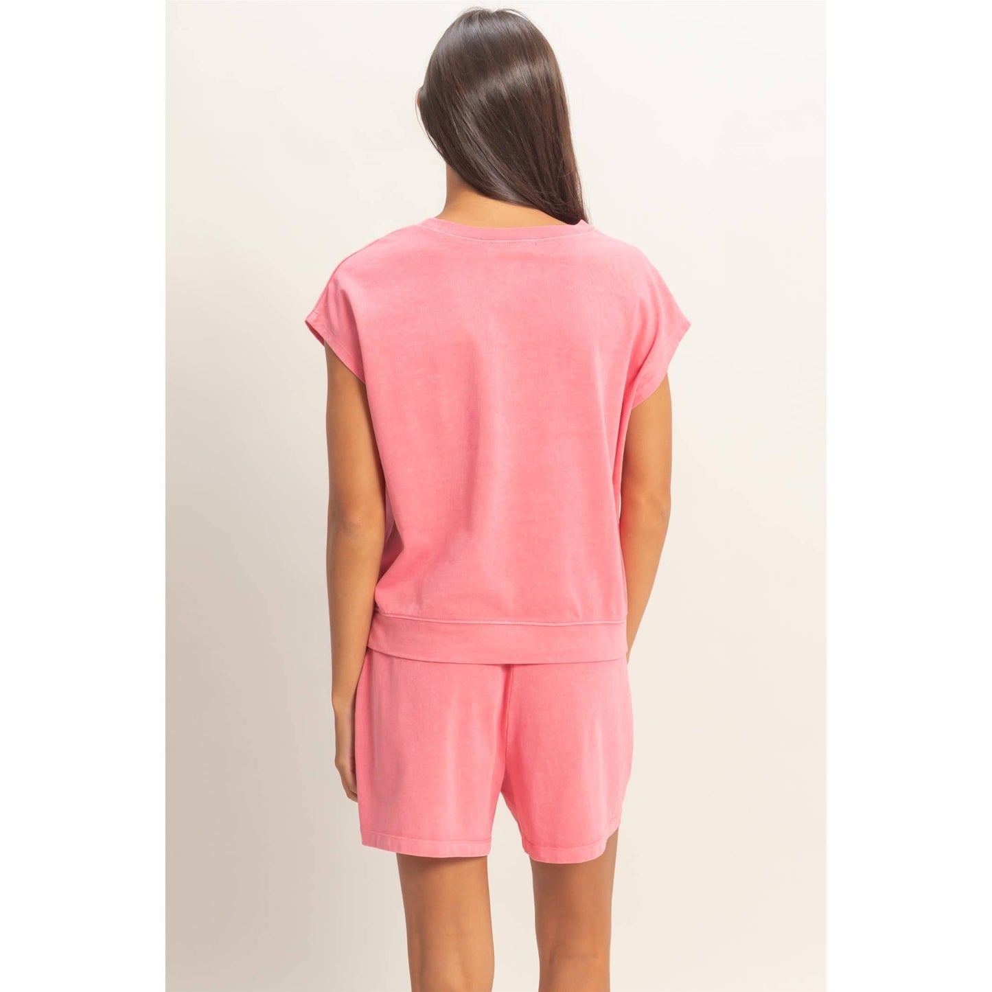Sleeveless Crew Neck Top and Shorts Set