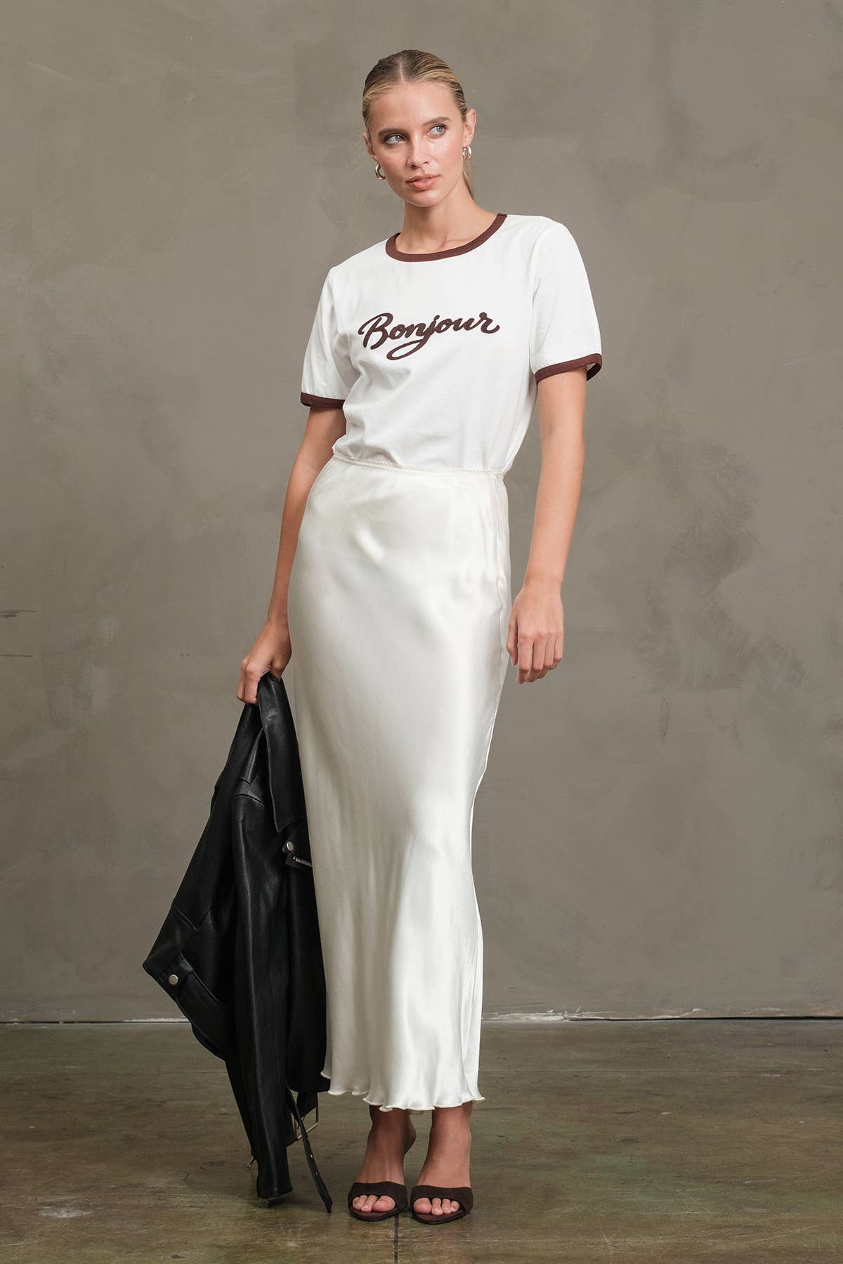 Bonjour Contrast Ringer Tee  By Raisonnel