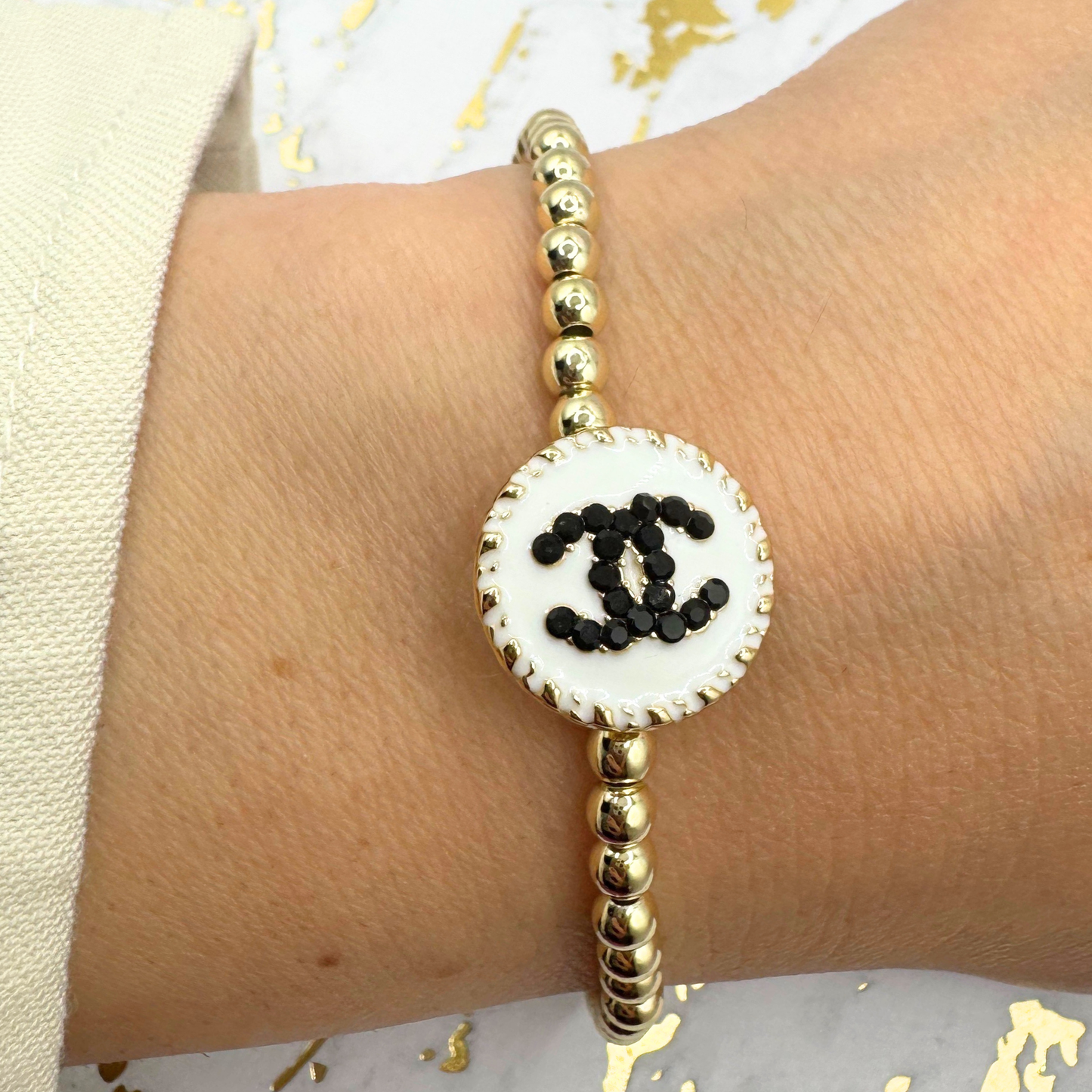 CC 14K GF 4mm Beaded Bracelet