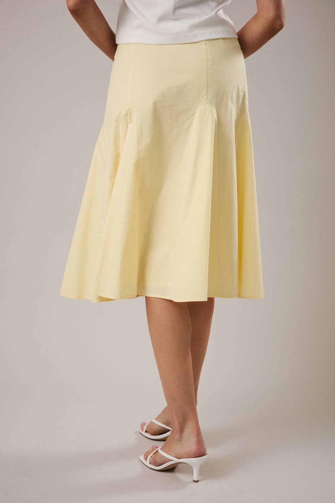 MIDI WAIST GODET POPLIN MIDI SKIRT BY SUNDAY EDITION