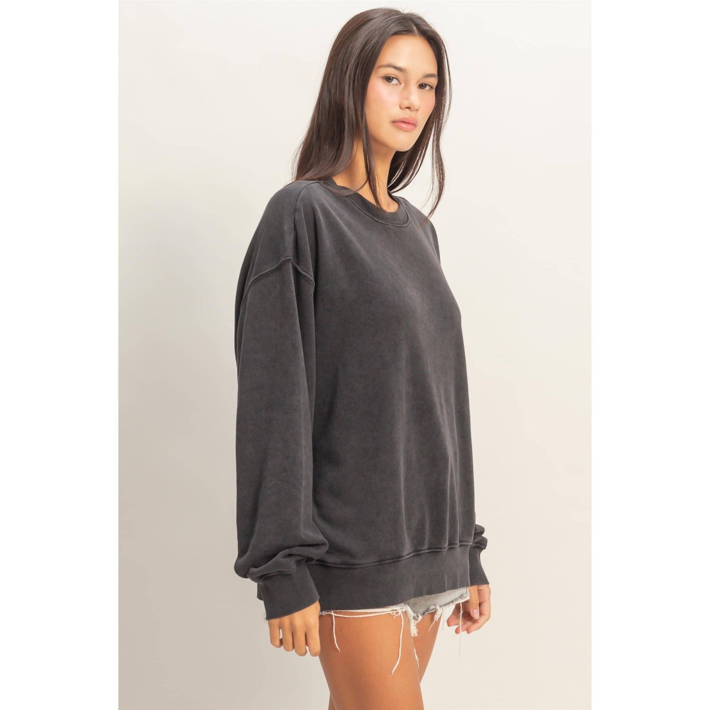 Mineral Washed Crew Neck Sweatshirt