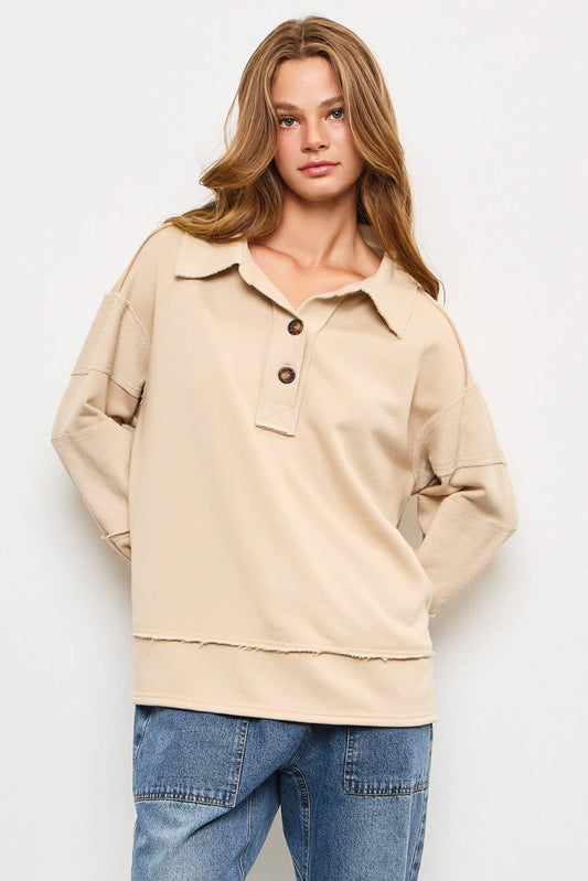 MUSTARD SEED WIDE V-NECK TOP