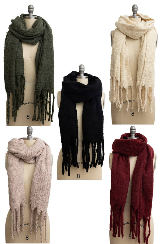 Knit Scarf with Tassels - Classical Bestseller!