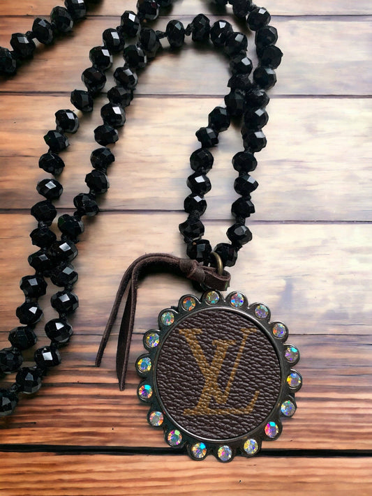 LV Glossy Black Necklace