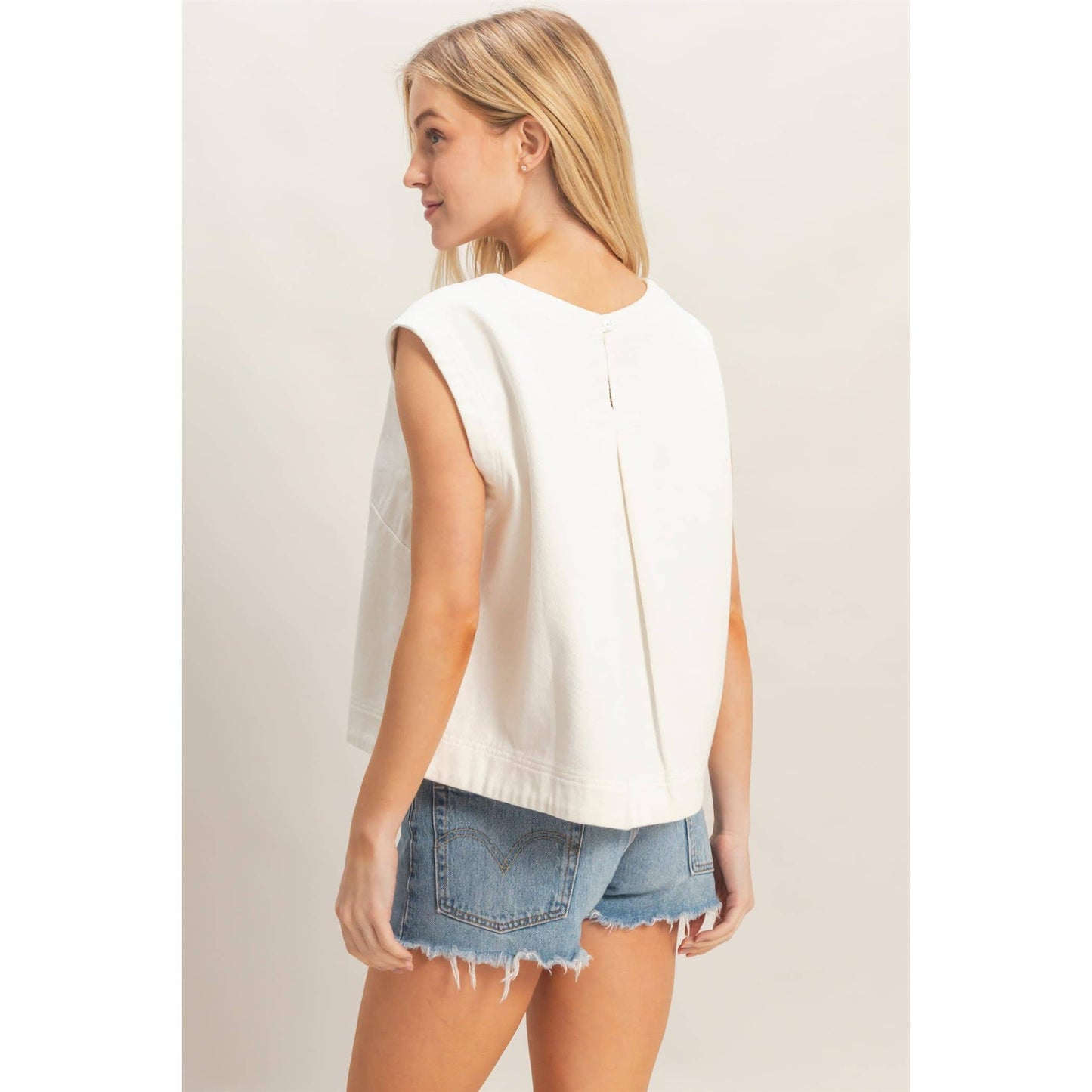 Sleeveless Denim Top