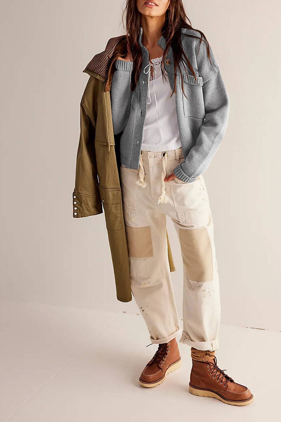 Stand Collar Button Cardigan DPC2626