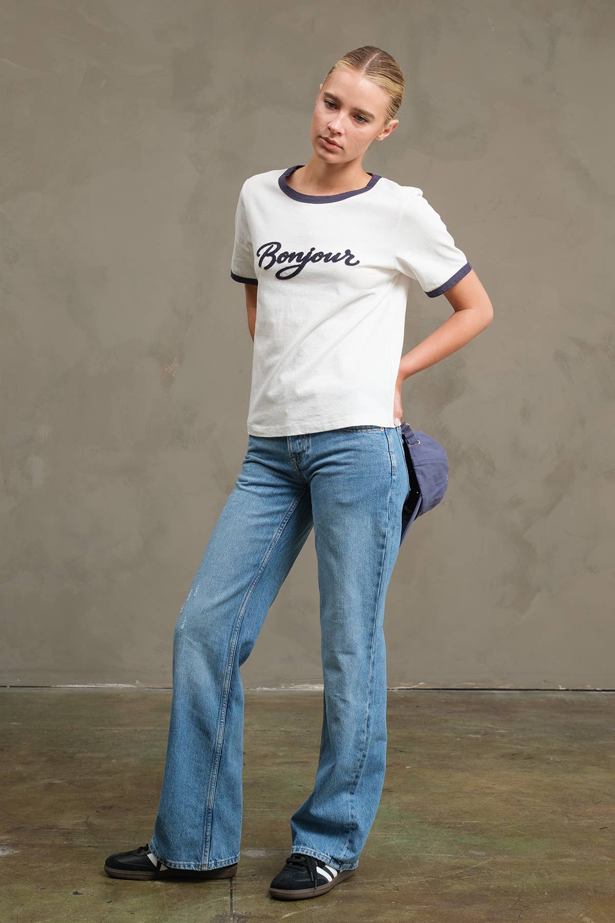 Bonjour Contrast Ringer Tee  By Raisonnel