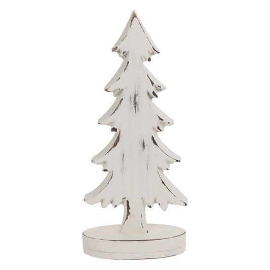 White 12.5" Tall Weathered Tree Christmas