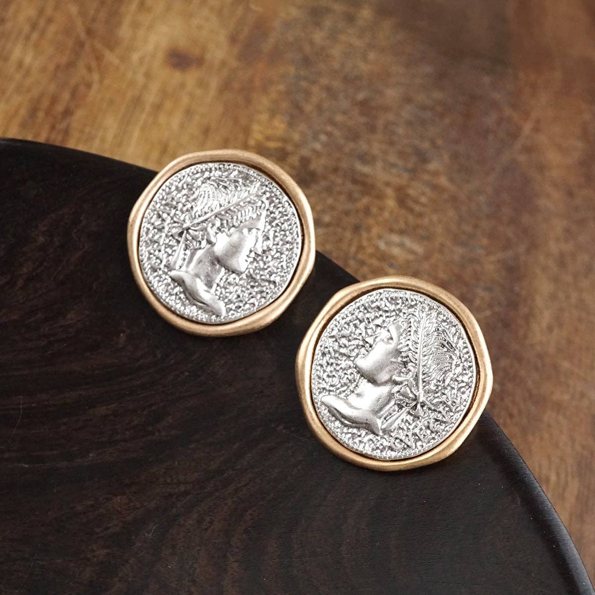Empire Echo – Coin Stud Statement Earrings