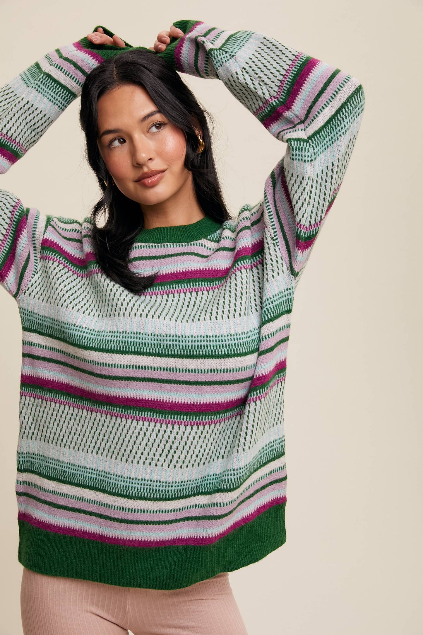 Striped Knit Pullover Sweater By Listicle