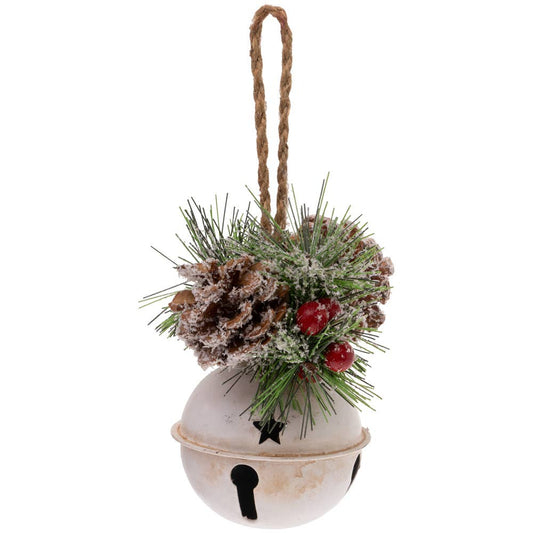 Sm Garland Bell White Christmas Ornament