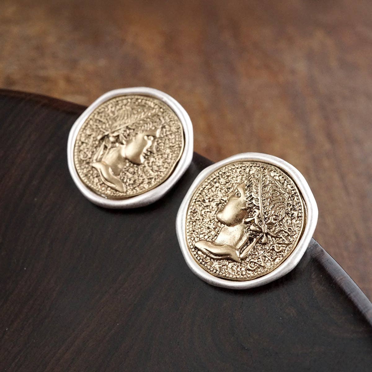 Empire Echo – Coin Stud Statement Earrings
