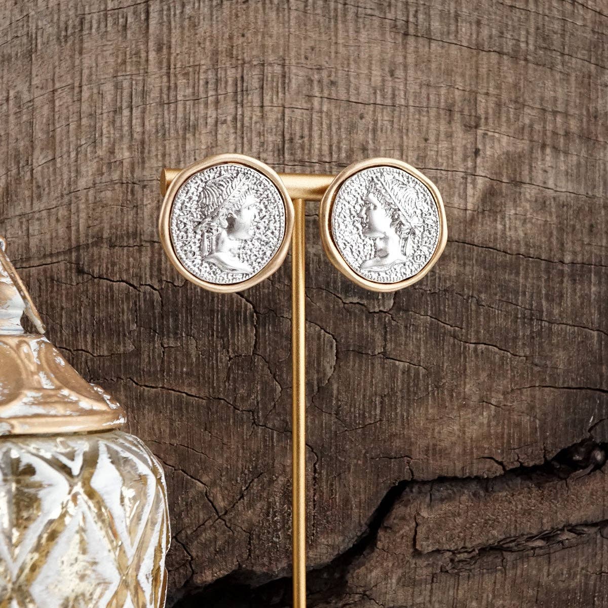 Empire Echo – Coin Stud Statement Earrings
