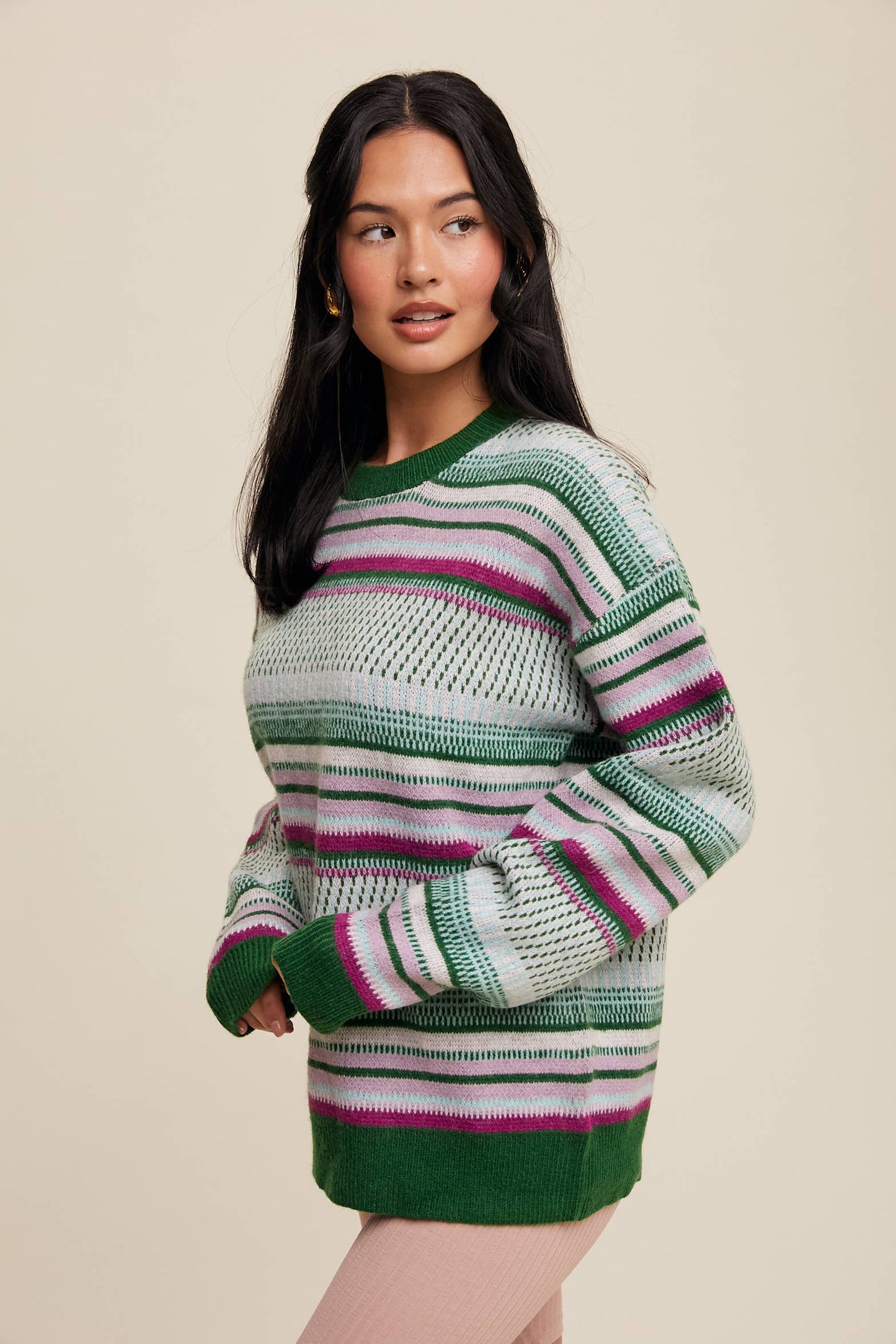 Striped Knit Pullover Sweater By Listicle
