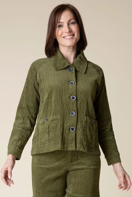 Rustic Stretch Cord Cargo Jacket 45115 Olive Size Small