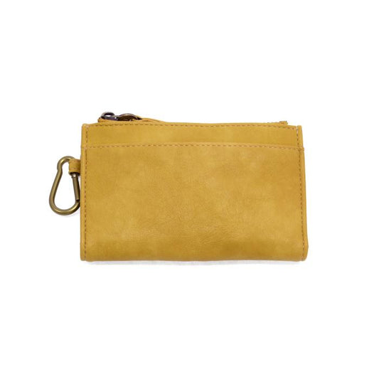 Joy Susan Bobbie Bifold Wallet with Carabiner Mustard L8213-16