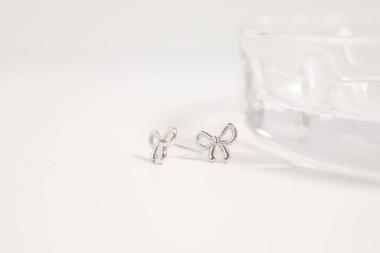 18K Gold PVD Stainless Steel Bow Stud Earrings