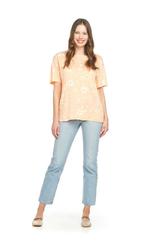 Papillon PT18070 CORAL Daisy Printed T shirt